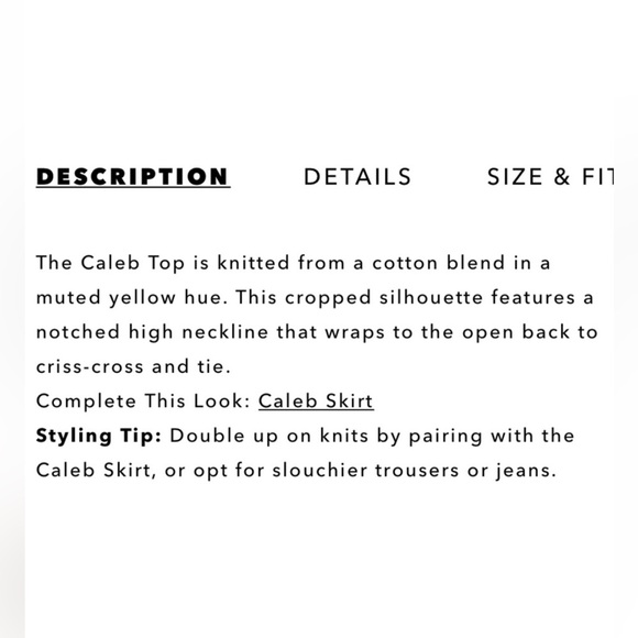 RARE ALC Caleb Tie Back Tank XS in Sunray Yellow - Picture 6 of 7